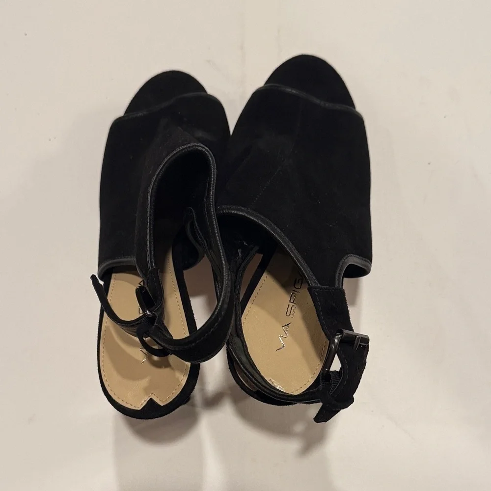 Via Spiga Black Peep-Toe Heels
